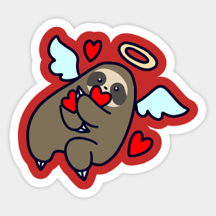 Sloth Valentine Angel Sticker